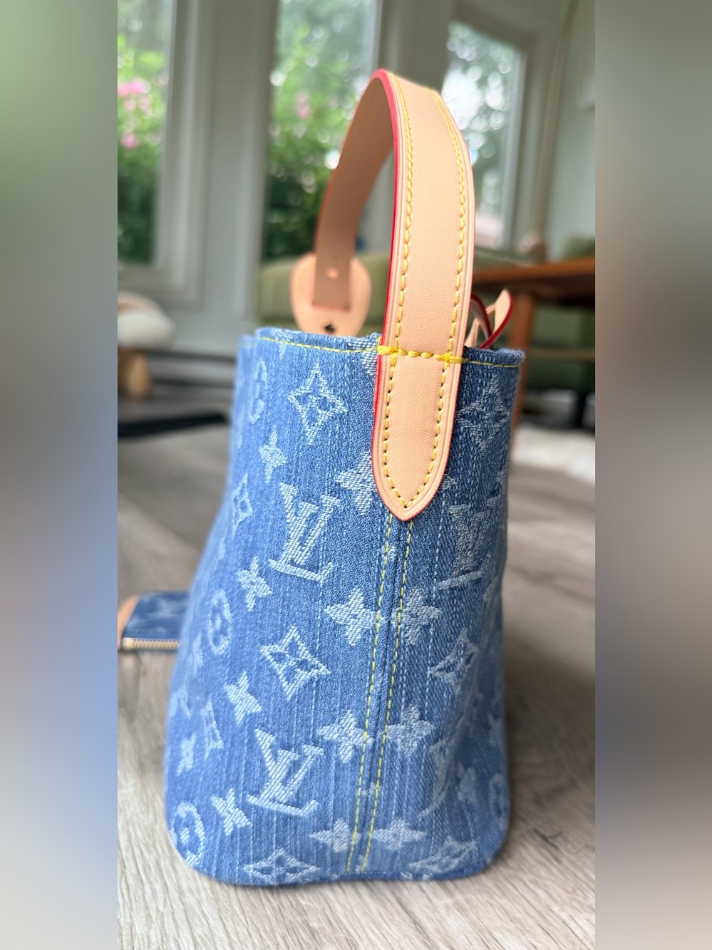 FULL SET Source Unknown Louis Vuitton Blue Denim All In One BB Bucket Bag/Pouch - Picture 5 of 16